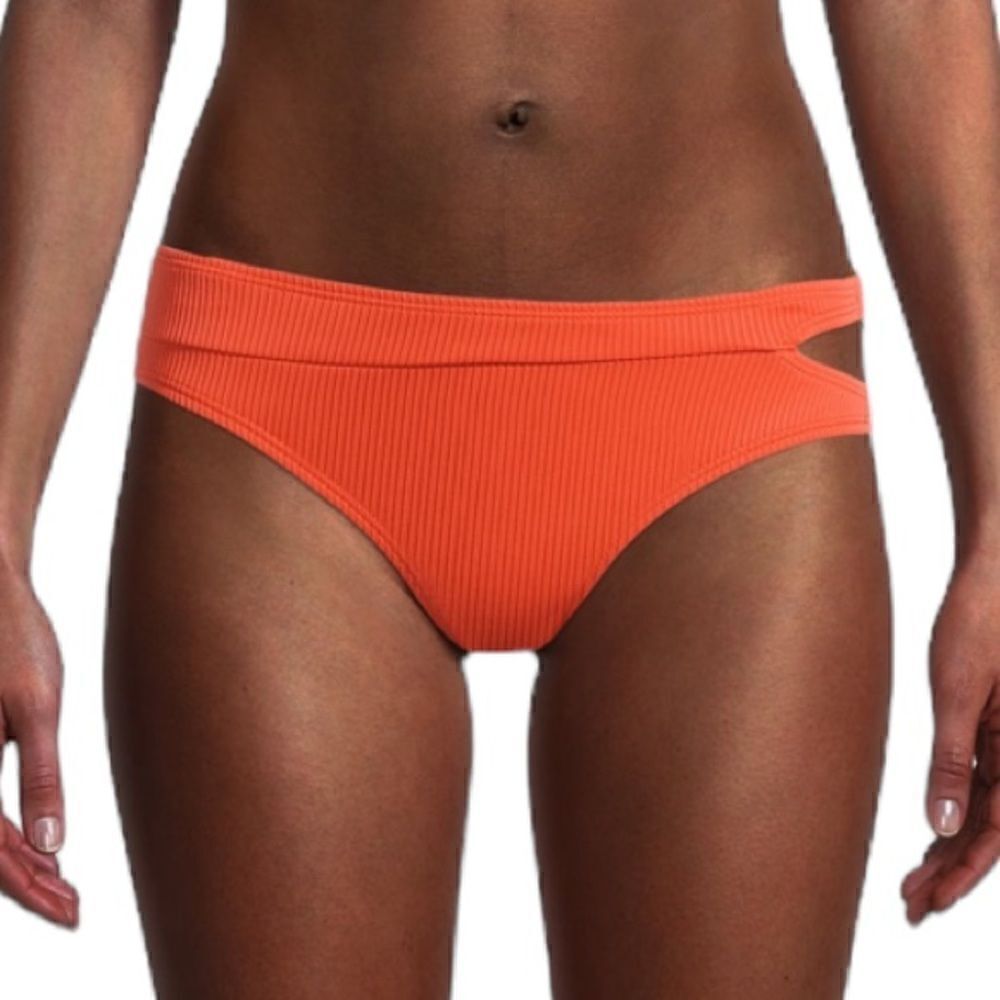 XOXO Juniors Orange Ribbed Side‎ Cut Out Bikini Bottoms, Size L, NWT